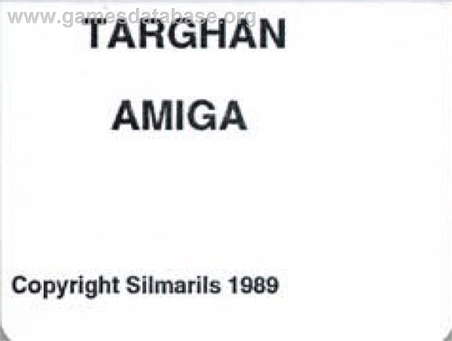 Targhan - Commodore Amiga - Artwork - Cartridge Top