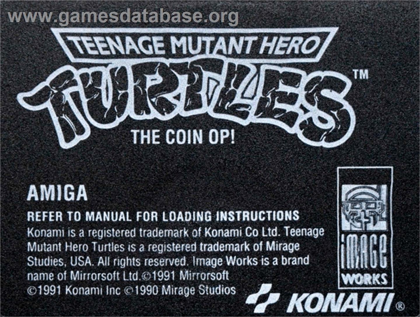 Teenage Mutant Hero Turtles - The Coin-op! - Commodore Amiga - Artwork - Cartridge Top