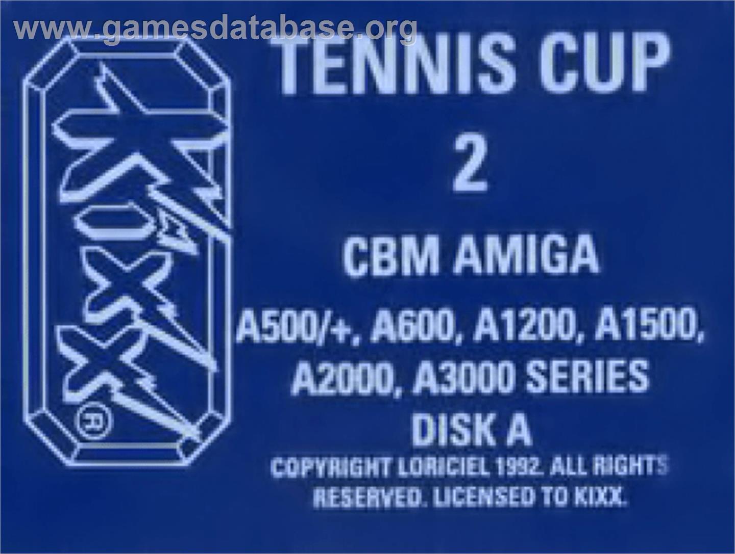 Tennis Cup 2 - Commodore Amiga - Artwork - Cartridge Top