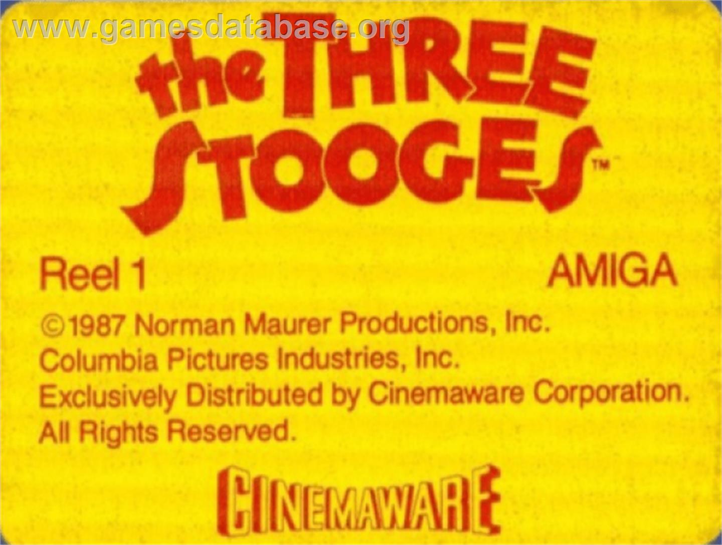 Three Stooges - Commodore Amiga - Artwork - Cartridge Top