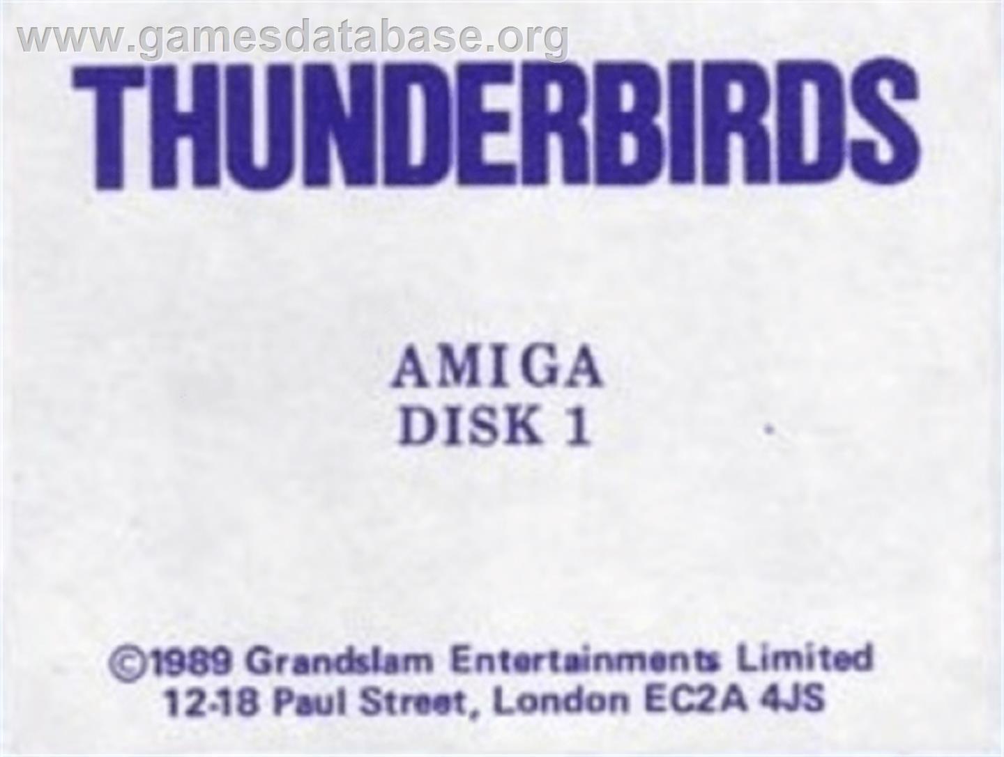 Thunderbirds - Commodore Amiga - Artwork - Cartridge Top