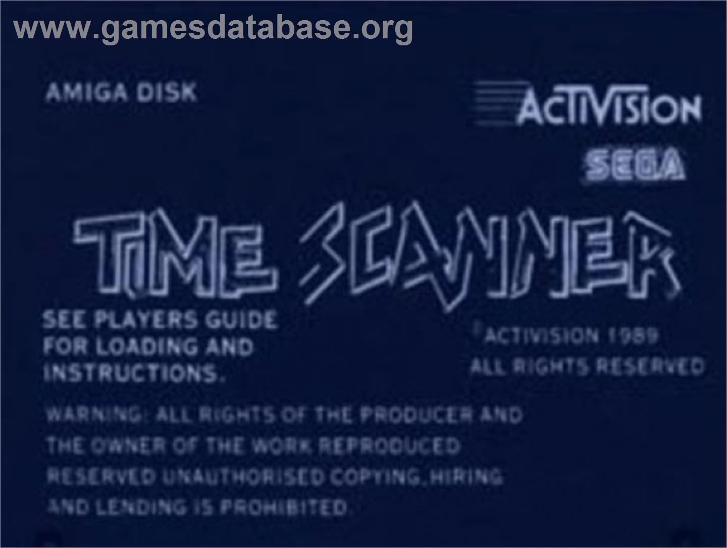 Time Scanner - Commodore Amiga - Artwork - Cartridge Top
