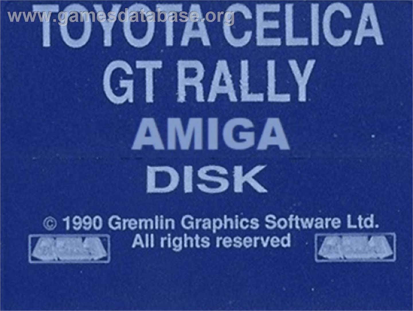 Toyota Celica GT Rally - Commodore Amiga - Artwork - Cartridge Top