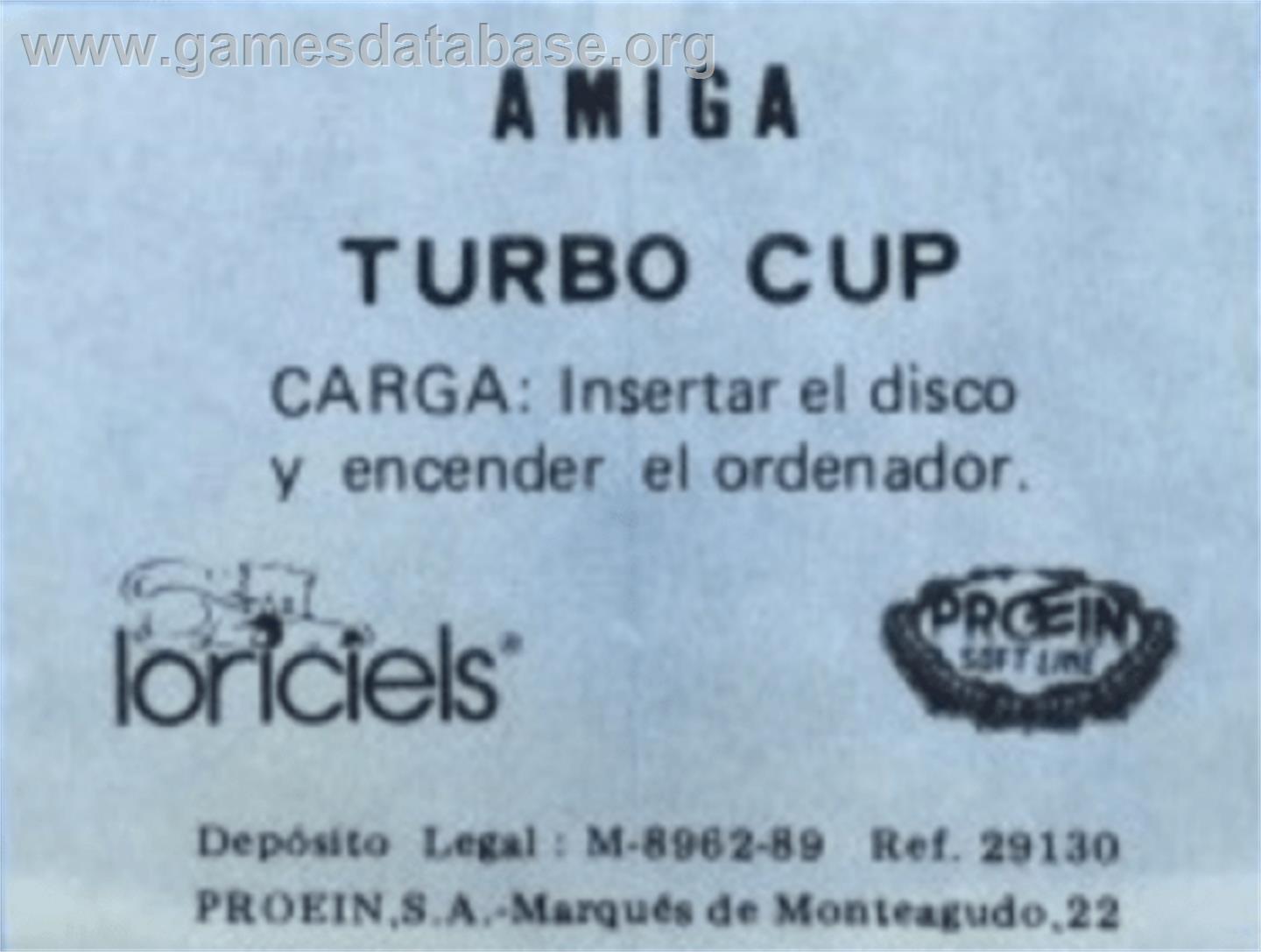 Turbo Cup - Commodore Amiga - Artwork - Cartridge Top
