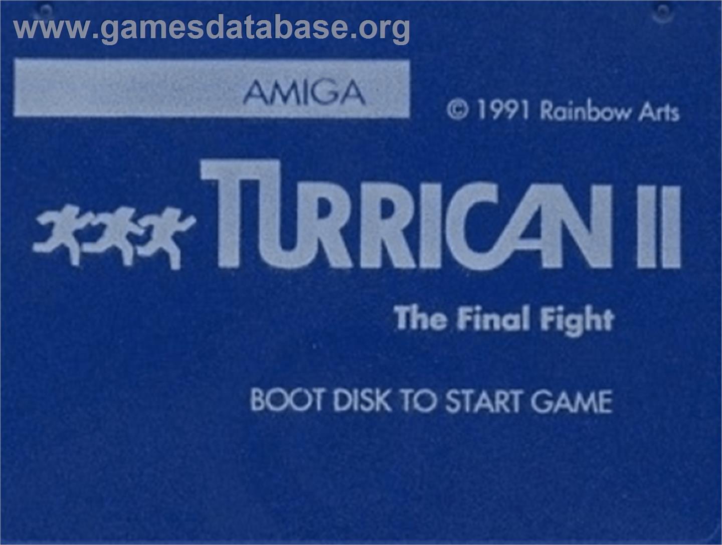 Turrican II: The Final Fight - Commodore Amiga - Artwork - Cartridge Top