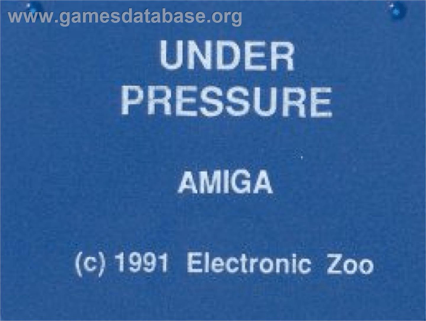 Under Pressure - Commodore Amiga - Artwork - Cartridge Top