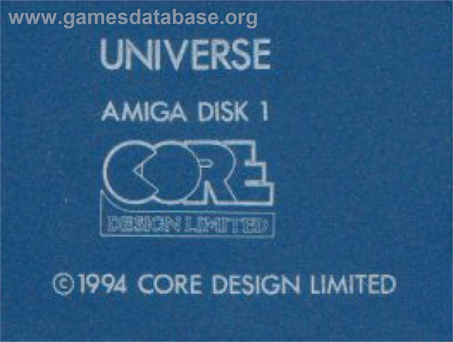 Universe - Commodore Amiga - Artwork - Cartridge Top