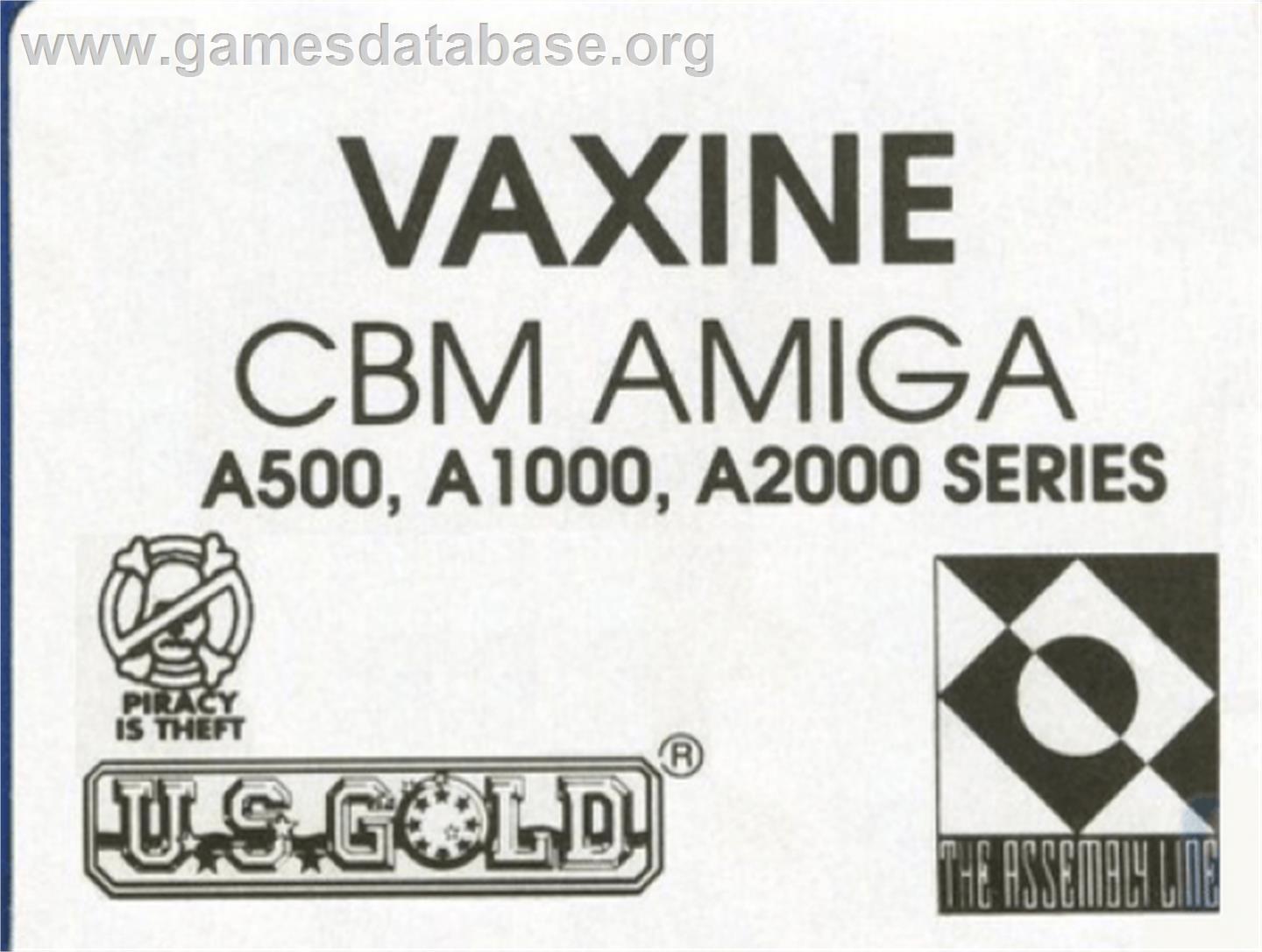 Vaxine - Commodore Amiga - Artwork - Cartridge Top