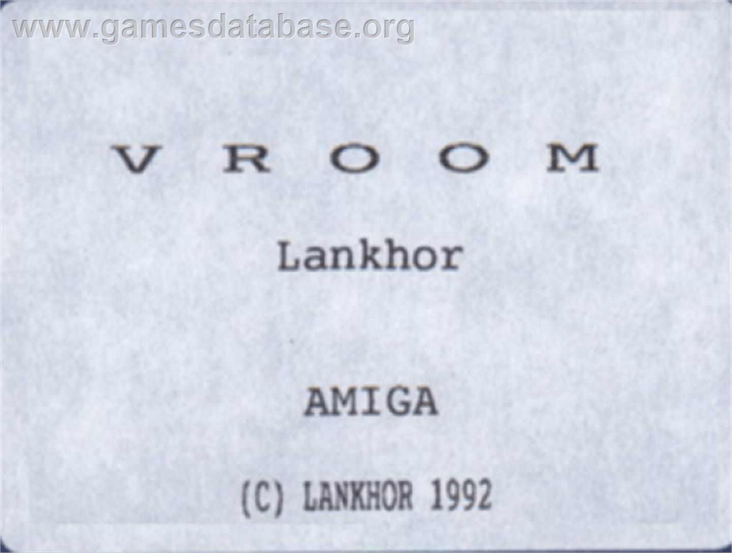 Vroom - Commodore Amiga - Artwork - Cartridge Top