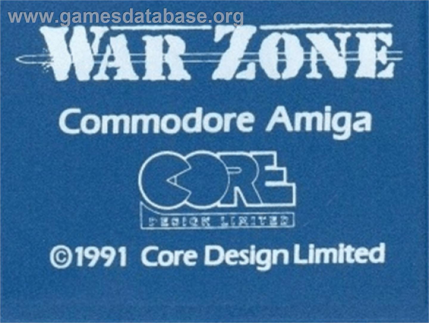 War Zone - Commodore Amiga - Artwork - Cartridge Top