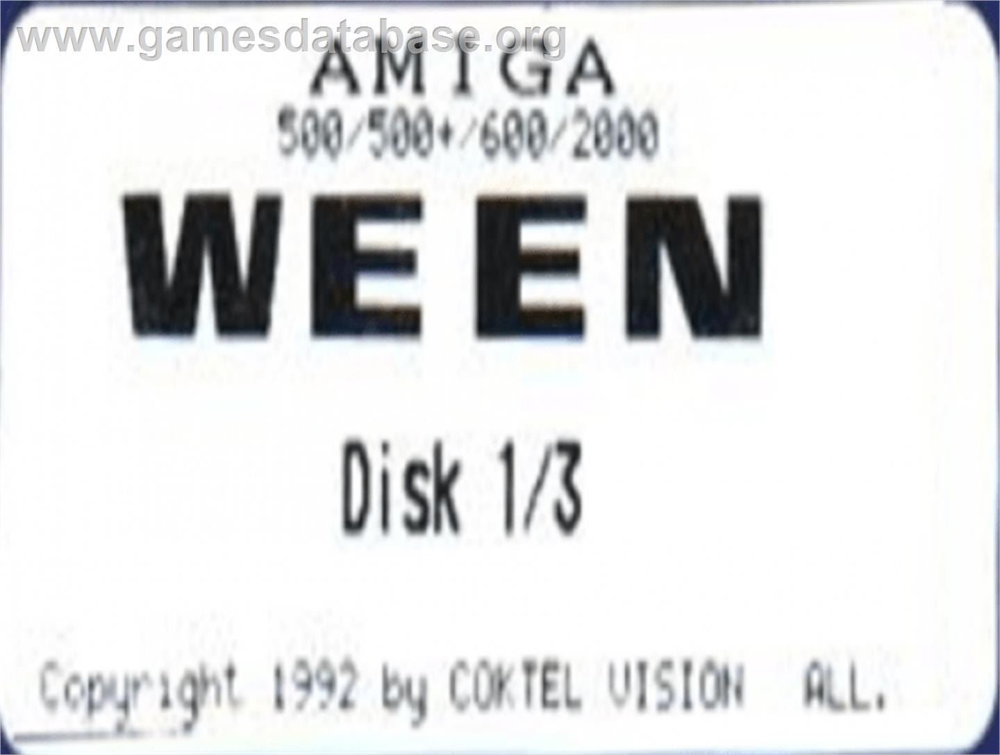 Ween - The Prophecy - Commodore Amiga - Artwork - Cartridge Top