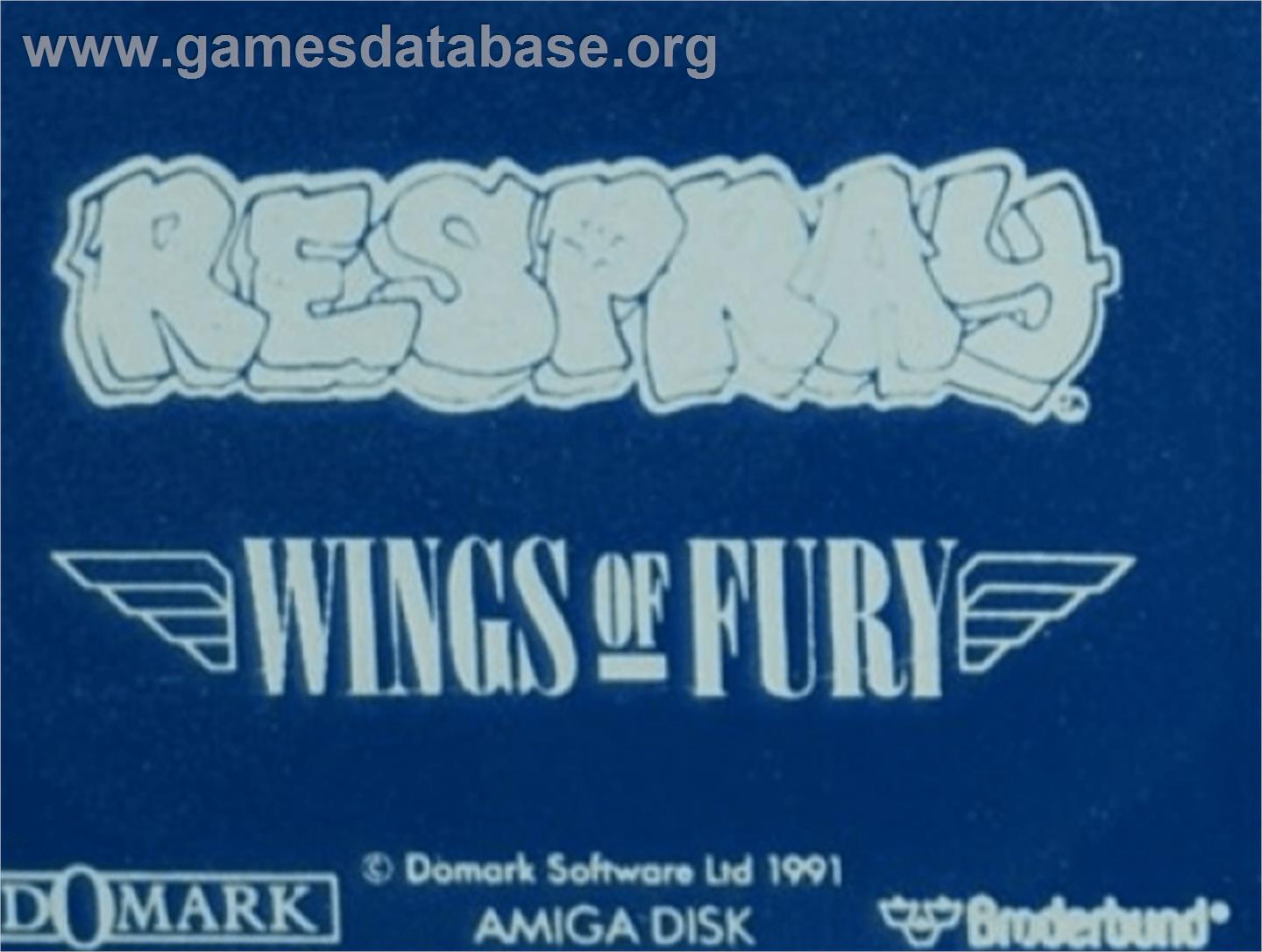 Wings Of Fury - Commodore Amiga - Artwork - Cartridge Top