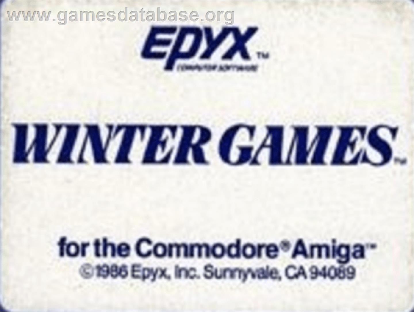 Winter Games - Commodore Amiga - Artwork - Cartridge Top