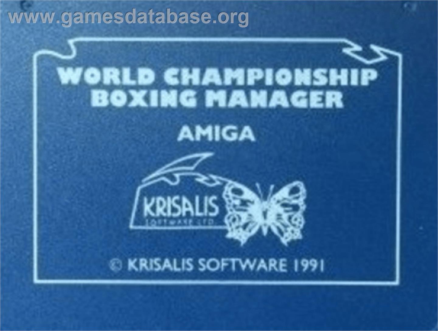 World Championship Boxing Manager - Commodore Amiga - Artwork - Cartridge Top
