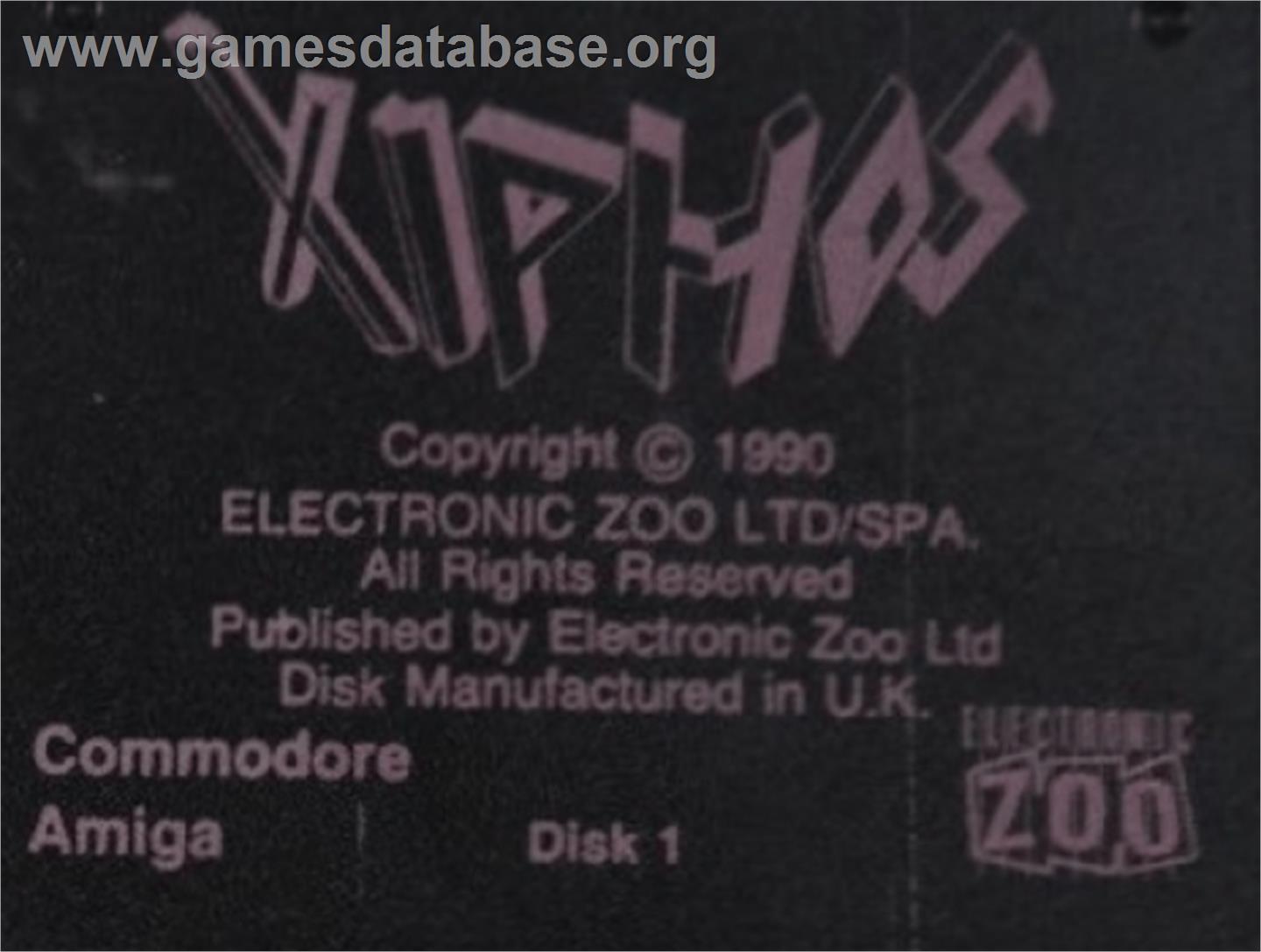 Xiphos - Commodore Amiga - Artwork - Cartridge Top