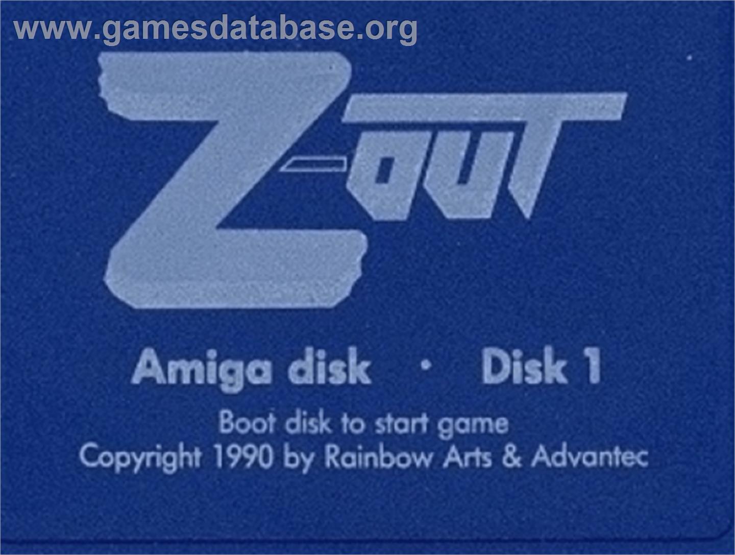 Z-Out - Commodore Amiga - Artwork - Cartridge Top