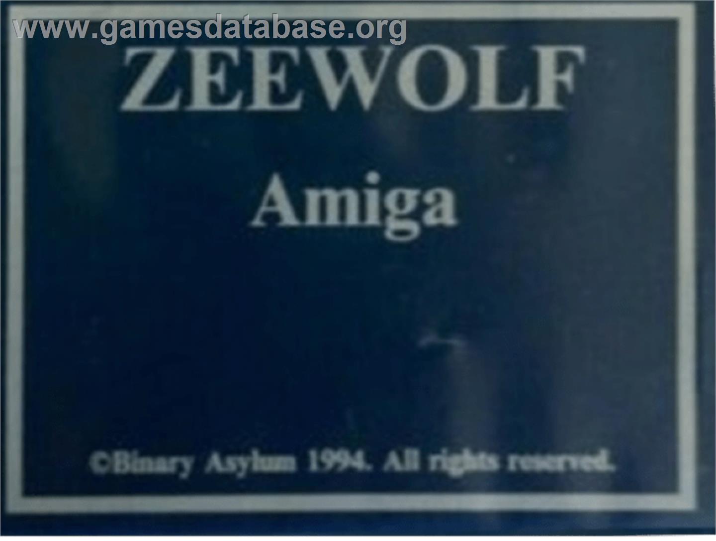 Zeewolf - Commodore Amiga - Artwork - Cartridge Top