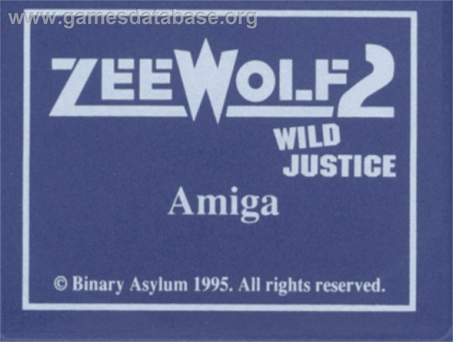 Zeewolf 2: Wild Justice - Commodore Amiga - Artwork - Cartridge Top