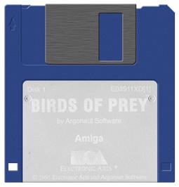 Artwork on the Disc for Birds of Prey on the Commodore Amiga.