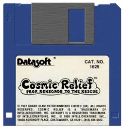 Artwork on the Disc for Cosmic Relief: Prof. Renegade to the Rescue on the Commodore Amiga.