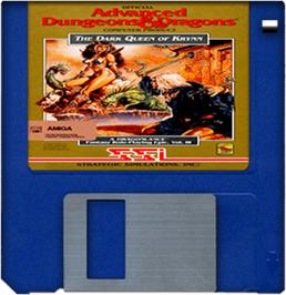 Artwork on the Disc for Dark Queen of Krynn on the Commodore Amiga.