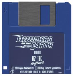 Artwork on the Disc for Defenders of the Earth on the Commodore Amiga.