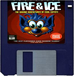 Artwork on the Disc for Fire and Ice on the Commodore Amiga.