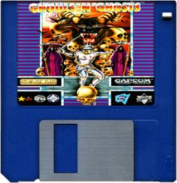 Artwork on the Disc for Ghouls'n Ghosts on the Commodore Amiga.