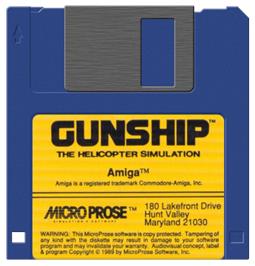 Artwork on the Disc for Gunship on the Commodore Amiga.
