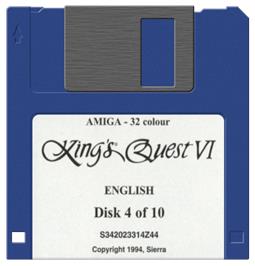 Artwork on the Disc for King's Quest VI: Heir Today, Gone Tomorrow on the Commodore Amiga.