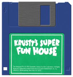 Artwork on the Disc for Krusty's Fun House on the Commodore Amiga.