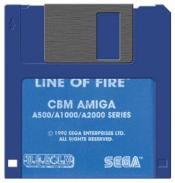 Artwork on the Disc for Line of Fire / Bakudan Yarou on the Commodore Amiga.