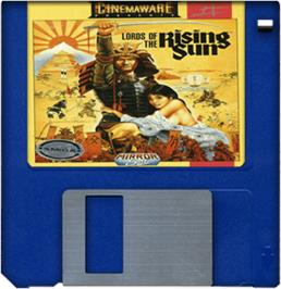 Artwork on the Disc for Lords of the Rising Sun on the Commodore Amiga.