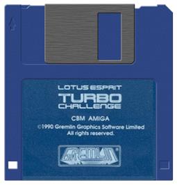 Artwork on the Disc for Lotus Esprit Turbo Challenge on the Commodore Amiga.