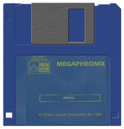 Artwork on the Disc for Mega Phoenix on the Commodore Amiga.