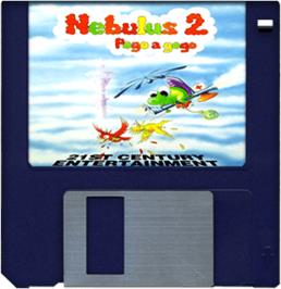 Artwork on the Disc for Nebulus 2: Pogo-A-Go-Go on the Commodore Amiga.