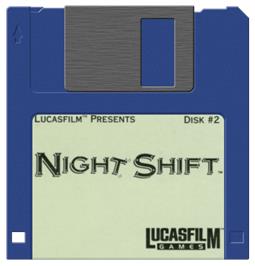 Artwork on the Disc for Night Shift on the Commodore Amiga.