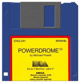 Artwork on the Disc for Powerdrome on the Commodore Amiga.