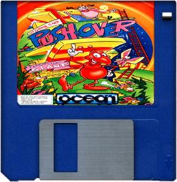 Artwork on the Disc for Pushover on the Commodore Amiga.