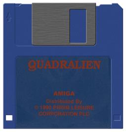 Artwork on the Disc for Quadralien on the Commodore Amiga.