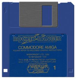 Artwork on the Disc for Rocket Ranger on the Commodore Amiga.