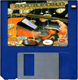 Artwork on the Disc for Rockford: The Arcade Game on the Commodore Amiga.