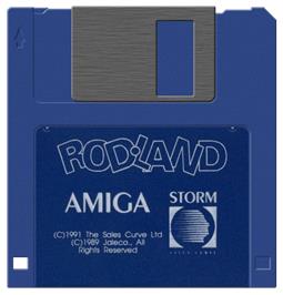 Artwork on the Disc for Rodland on the Commodore Amiga.