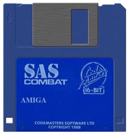 Artwork on the Disc for SAS Combat Simulator on the Commodore Amiga.