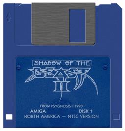 Artwork on the Disc for Shadow of the Beast 2 on the Commodore Amiga.