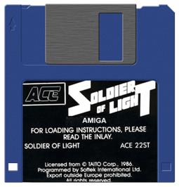 Artwork on the Disc for Soldier of Light on the Commodore Amiga.
