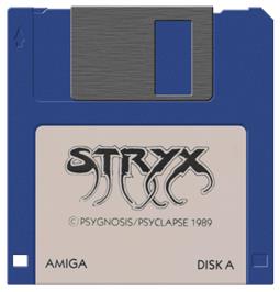Artwork on the Disc for Stryx on the Commodore Amiga.