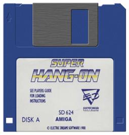 Artwork on the Disc for Super Hang-On on the Commodore Amiga.