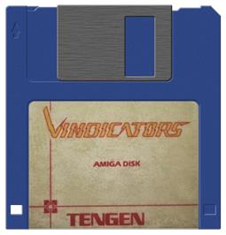 Artwork on the Disc for Vindicators on the Commodore Amiga.