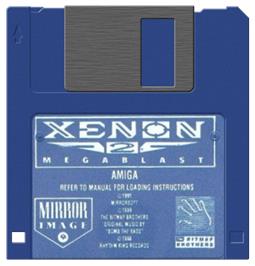 Artwork on the Disc for Xenon 2: Megablast on the Commodore Amiga.